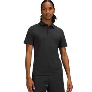Lululemon Evolution Short Sleeve Polo Shirt Black Stretch Size M
